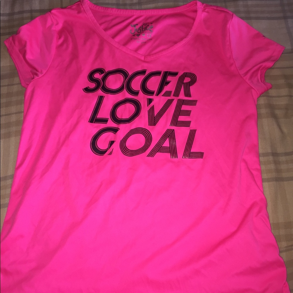 Justice Hot Pink Soccer Shirt ⚽️